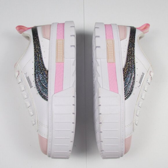 PUMA Mayze White Pink Black Sparkle Platform Sneakers Size 5.5C 38576801 - Picture 9 of 14